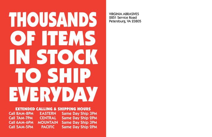 Virginia Abrasives Thousands Of Items In Stock Direct Mail Print Side 2